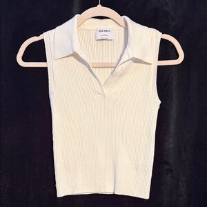 Old Navy Women's Ivory Ribbed Tank Top